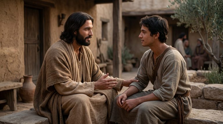 Jesús aconsejando y guiando a una persona