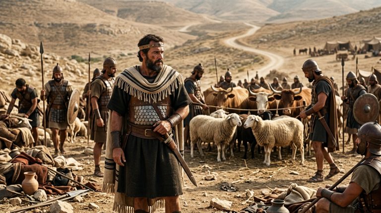Rey Saúl desobedece la orden de Dios y conserva animales de Amalec