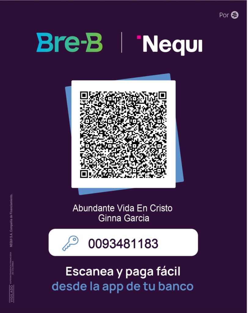Código QR para realizar una transferencia bancaria como donación o ofrenda